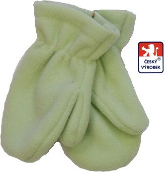 Dětské/kojenecké rukavičky s palečkem fleece, zelené vel.1 - obrázek 1