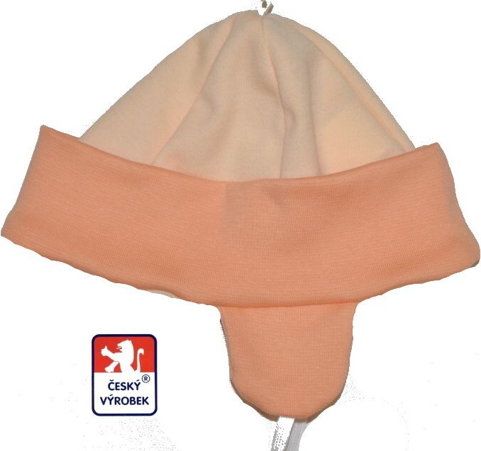 Bavlněná elastická čepička pro miminko, Kamil sv.oranžová vel.2 - obrázek 1