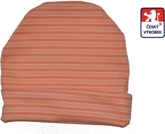 Bavlněná elastická čepička pro miminko, Šmoula oranžová, velikost 4 - obrázek 1