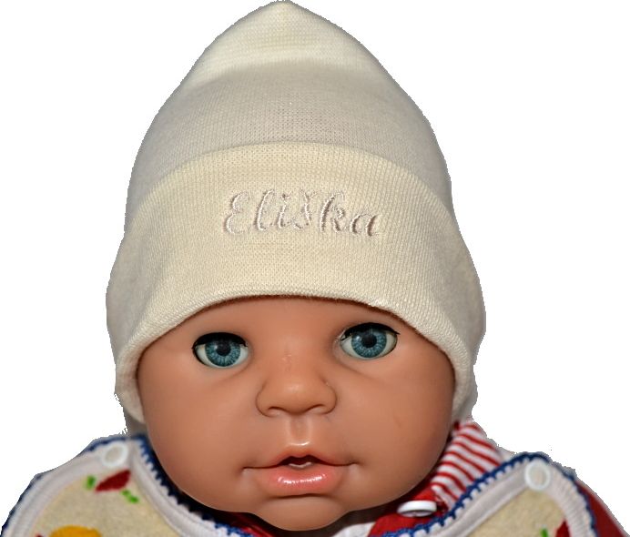 Bavlněná elastická čepička pro miminko, Šmoula se jménem, velikost 4 (Kojenecká čepička se jménem, Dětský svět, Šmoula velikost 4) - obrázek 1