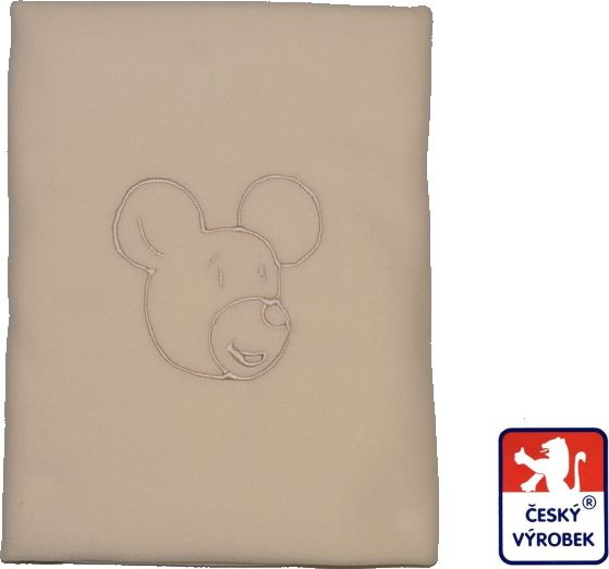 Dětská deka do kočárku fleece Dětský svět, krémová s myšákem - obrázek 1