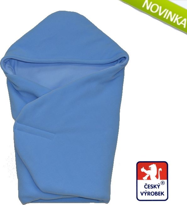 Zimní rychlozavinovačka do autosedačky Dětský svět fleece/bavlna středně modrá - obrázek 1