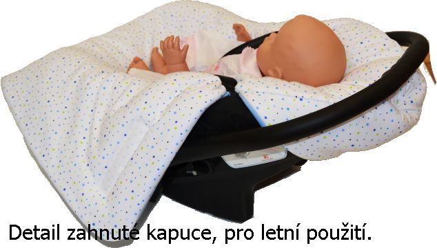 Zimní rychlozavinovačka do autosedačky Dětský svět fleece/bavlna středně modrá - obrázek 2