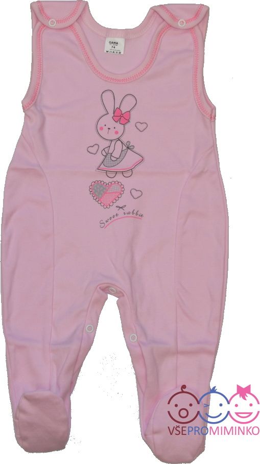 Dětské dupačky Gama růžové Sweet rabbit velikost 86 - obrázek 1