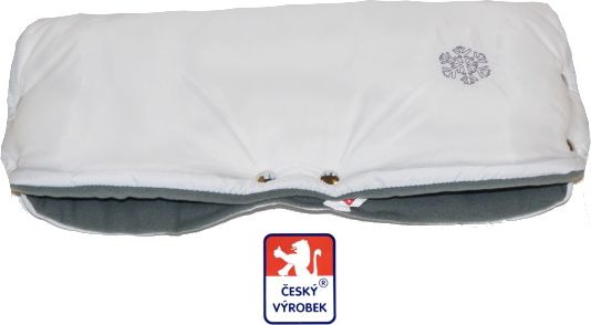 Bílý zimní rukávník na kočárek LUX, Dětský svět - obrázek 1