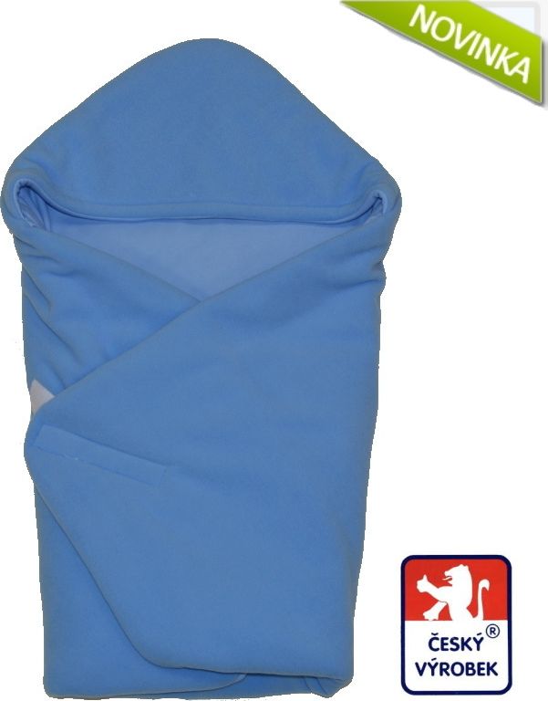 Zimní zavinovačka do autosedačky Dětský svět fleece/bavlna, střed modrá - obrázek 1