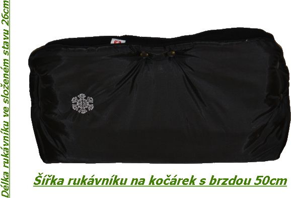 Rukávník na kočárek s brzdou, Dětský svět, černá/černá, klasický - obrázek 3