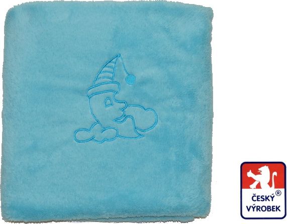 Dětská deka do kočárku Lamová, světle tyrkysová s Měsíčkem - obrázek 1