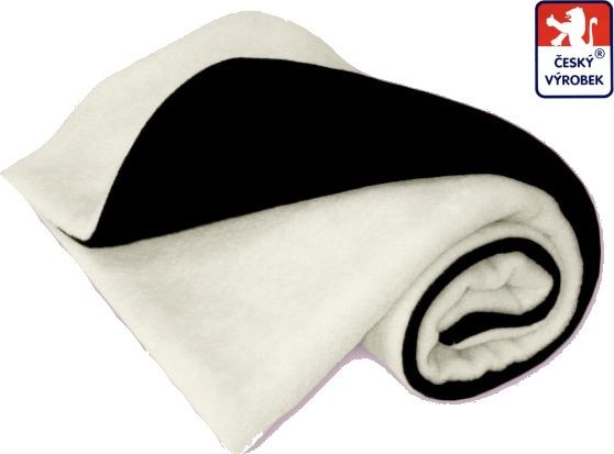 Dětská deka do kočárku Dětský svět fleece dvojitá black/bílá - obrázek 1