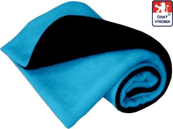 Deka do kočárku Dětský svět dvojitá fleece Black/tyrkysová - obrázek 1