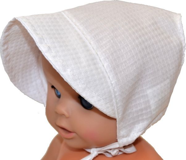 Kojenecká letní bavlněná čepička, Dětský svět, bílá karkulka vel.2 - obrázek 1
