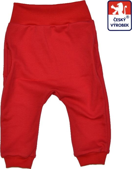 Dětské kalhotky, tepláčky, polodupačky, červené vel.86 - obrázek 1