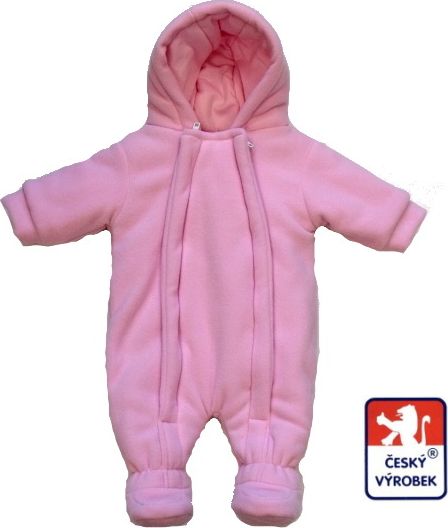 Zimní kojenecká kombinéza sv.růžová, fleece, Dětský svět vel.86 - obrázek 1