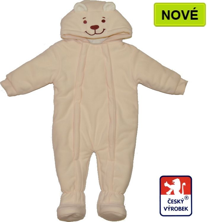 Zimní kojenecká kombinéza, BEAR, krémová, Dětský svět vel.86 - obrázek 1