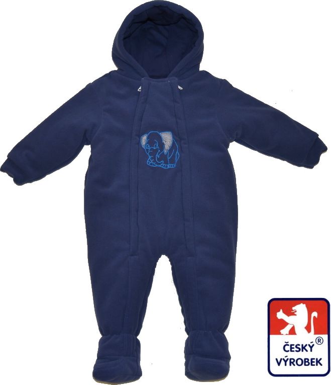 Dětská zimní kombinéza jeans se slonem, Dětský svět vel.86 - obrázek 1