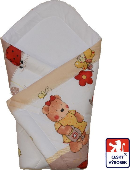Kojenecká rychlozavinovačka Béžový medvídek, zahradník Dětský svět 90x90cm - obrázek 1