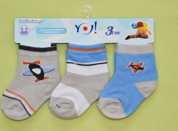 Dětské bavlněné ponožky YO BABY, chlapecké velikost 3-6 měsíců - obrázek 1