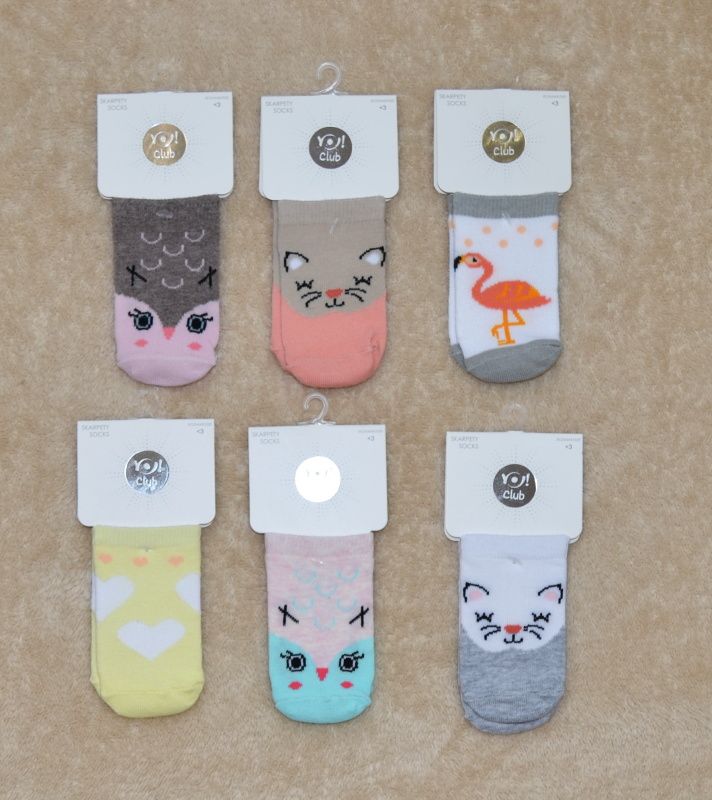 Dětské bavlněné ponožky YO BABY holčíčí  velikost 0-3 měsíce - obrázek 1