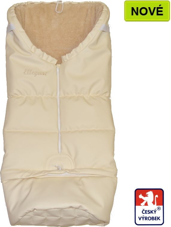 Luxusní zimní fusak do kočárku combi 3v1, Dětský svět, Eko kůže, béžový ELEGANC - obrázek 1