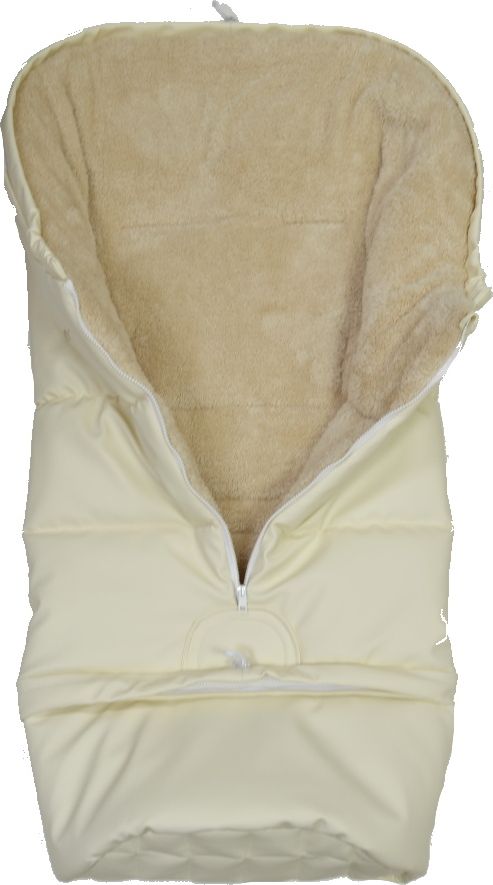 Luxusní zimní fusak do kočárku combi 3v1, Dětský svět, Eko kůže, béžový ELEGANC - obrázek 3