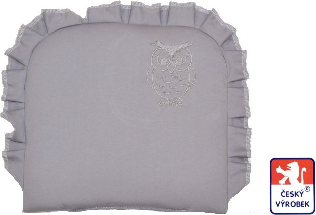 Polštářek do kočárku Dětský svět šedý Sova - obrázek 1