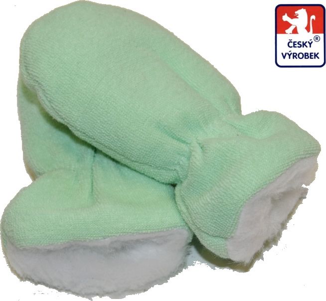 Dětské zimní rukavičky s kožíškem, Dětský svět, zelené - obrázek 1