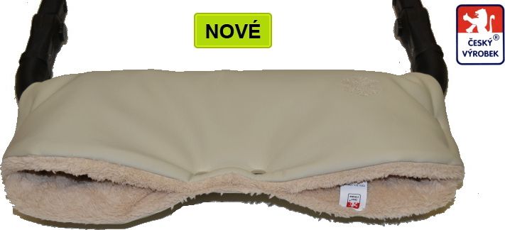 Luxusní zimní rukávník na kočárek, ELEGANC BEIGE/BEIGE, Dětský svět - obrázek 1