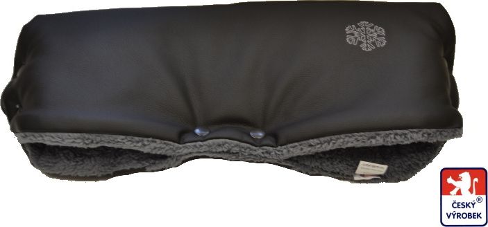 Luxusní zimní rukávník na kočárek, ELEGANC Black/Grey, Dětský svět - obrázek 1