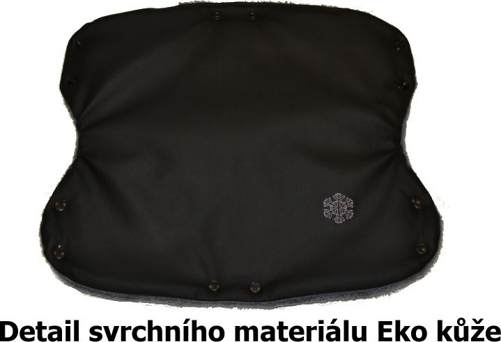 Luxusní zimní rukávník na kočárek, ELEGANC Black/Grey, Dětský svět - obrázek 3