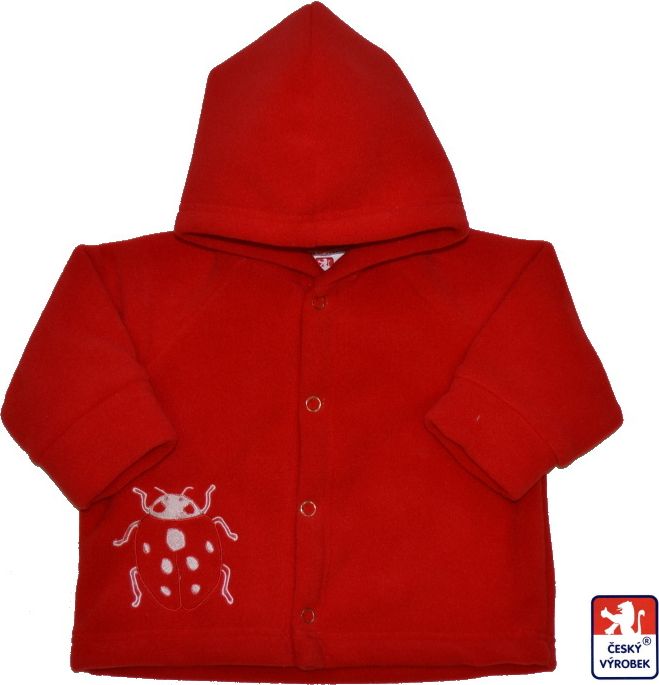 Dětská fleece bundička, červená s Beruškou, Dětský svět, velikost 86 - obrázek 1