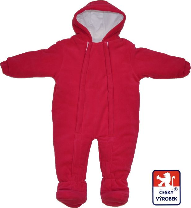 Dětská zimní kombinéza, amarant, fleece, Dětský svět vel.86 - obrázek 1