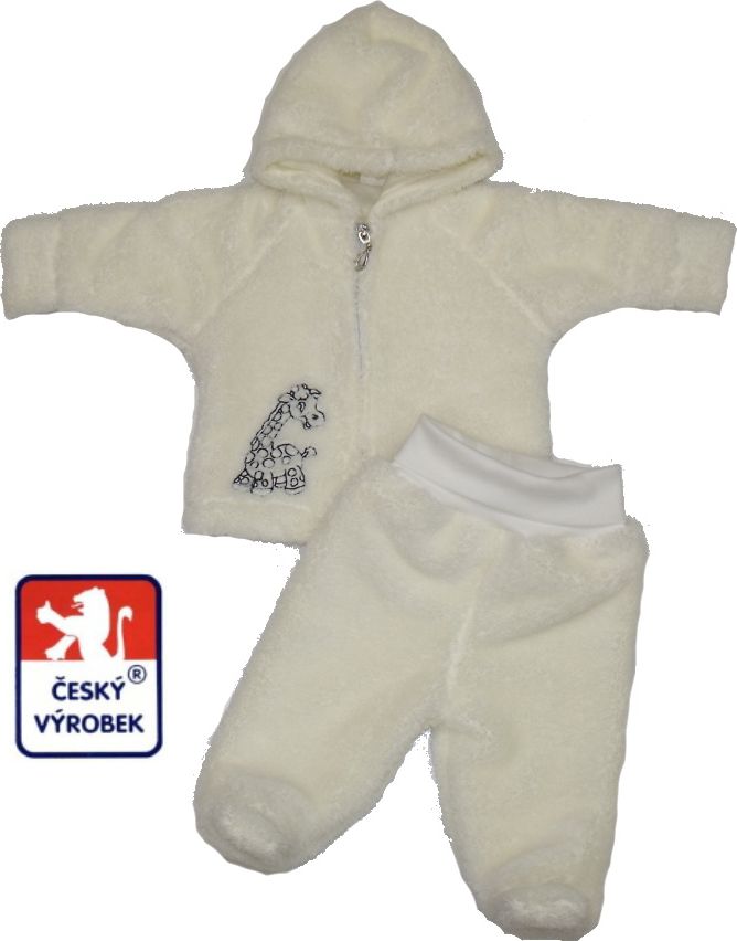 Zimní kojenecký kabátek/bundička, žlutý s ouškama a krytím zipu, Dětský svět vel.86 - obrázek 2