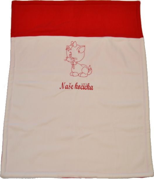Dětská deka do kočárku, fleece, Dětský svět, holčičí kombinovaná, Naše kočička - obrázek 1