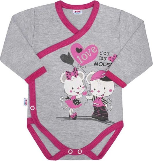 Dětské body s bočním zapínáním New Baby Love Mouse velikost 56 - obrázek 1