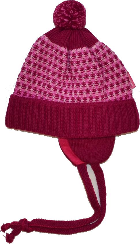 Dětská pletená čepička, Dráček, Bambulka, Pink Lady, 44-46, Výprodej - obrázek 1