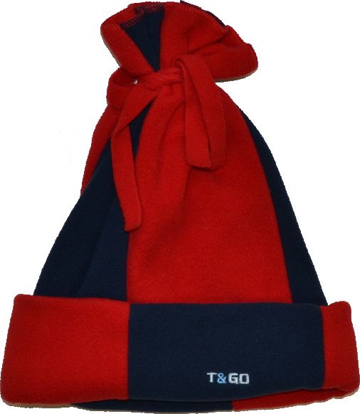 Dětská zimní čepička, Tago, červenomodrá Eleganc, vel.44-46, Výprodej - obrázek 1