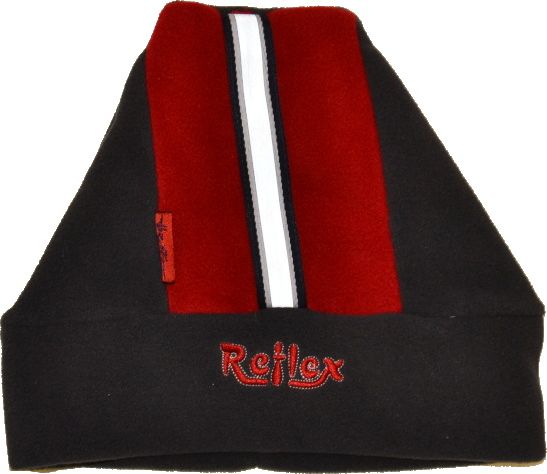 Dětská zimní čepice, Reflex, šedočervená, vel.50-52, Výprodej - obrázek 1