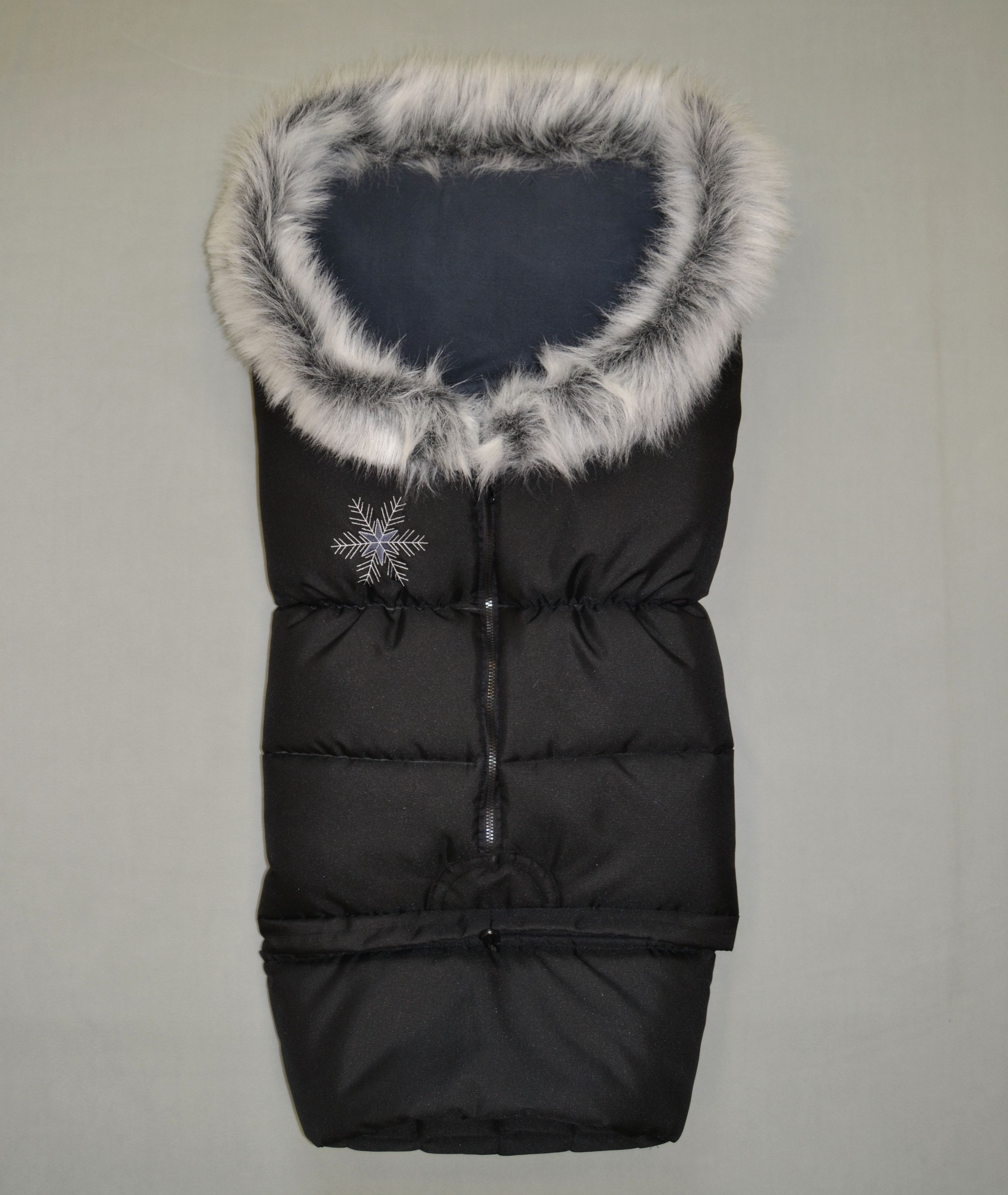 Dětský fusak s kožešinou Dětský svět winter bag Eskymo tmavě šedý - obrázek 1