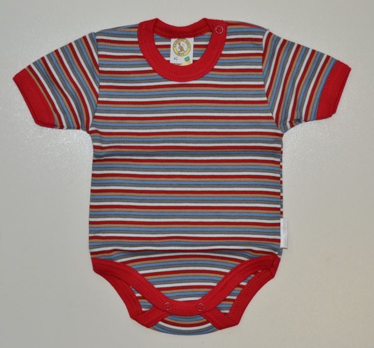 Dětské body, Baby Shop, červený proužek vel.62 Výprodej - obrázek 1
