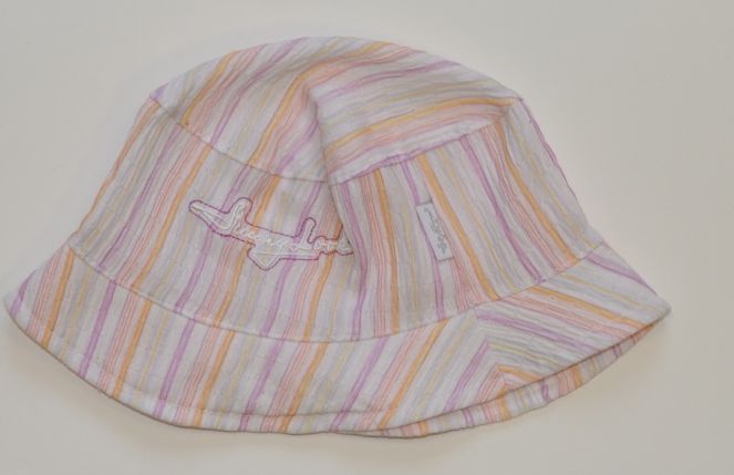 Dětský letní klobouček, Dráček, růžový proužek vel.46-48, Výprodej - obrázek 1