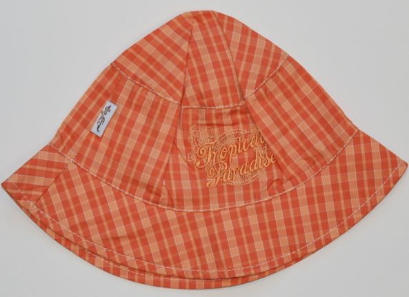 Dětský letní klobouček, Dráček, oranžové kárko Tropical vel.50-52, Výprodej - obrázek 1