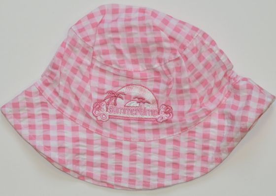 Dětská letní čepička, Dráček, klobouček růžová kostka vel.54-56, Výprodej - obrázek 1