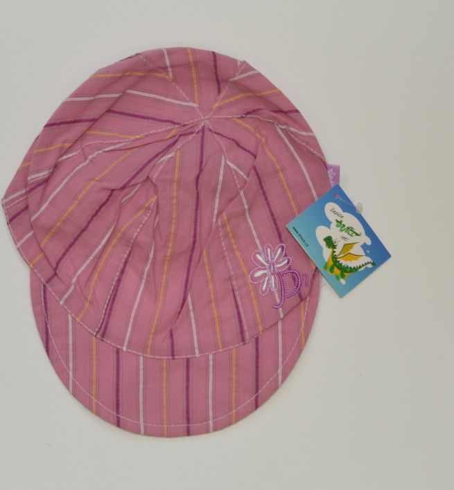 Dětská letní čepička, Dráček, kšiltovka, růžová proužek vel.4 54-56cm Výprodej - obrázek 1