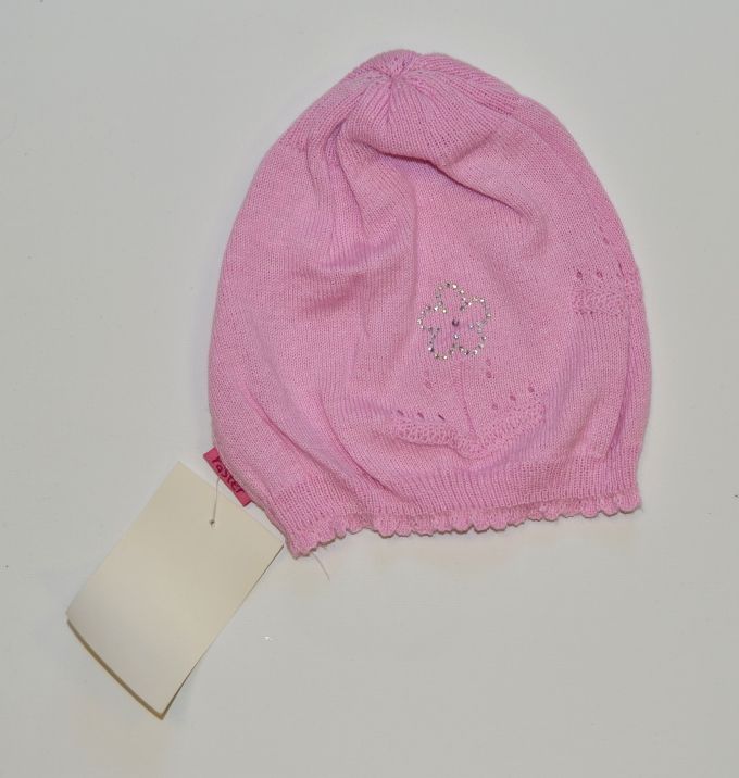 Dětská pletená čepička, Rester, růžová vel.50-52, Výprodej - obrázek 1