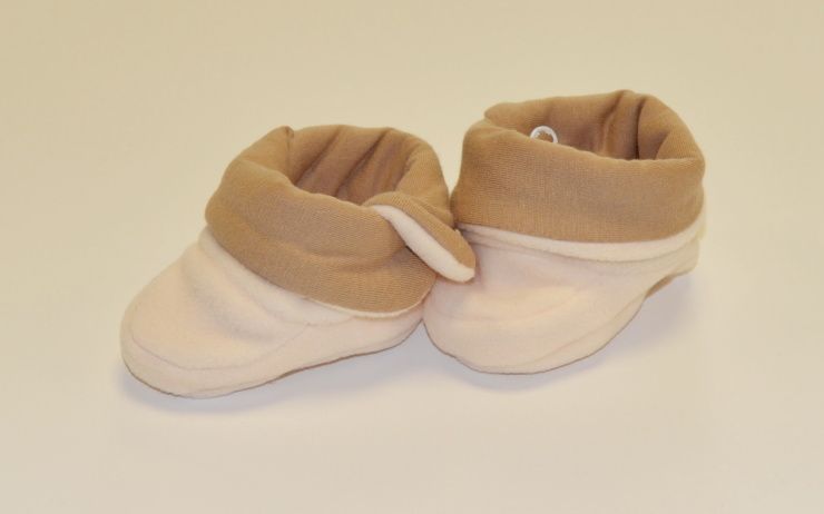 Kojenecké papučky, Dětský svět, fashion baby béžové vel.00 - obrázek 1