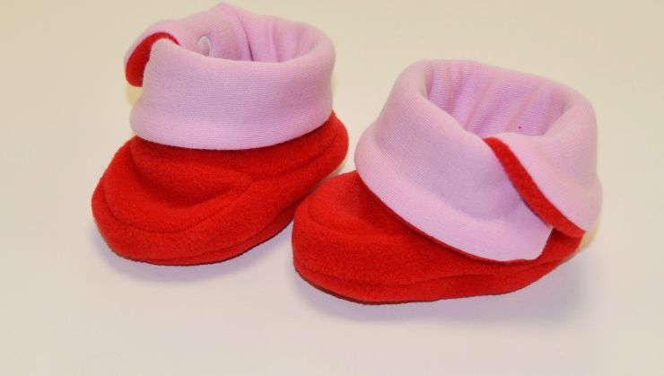 Kojenecké papučky, Dětský svět, fashion baby, červenorůžové vel.0 - obrázek 1