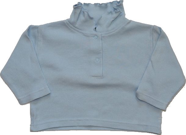 Dětské tričko s dlouhým rukávem/halenka, světle modrá vel.12 měsíců - obrázek 1
