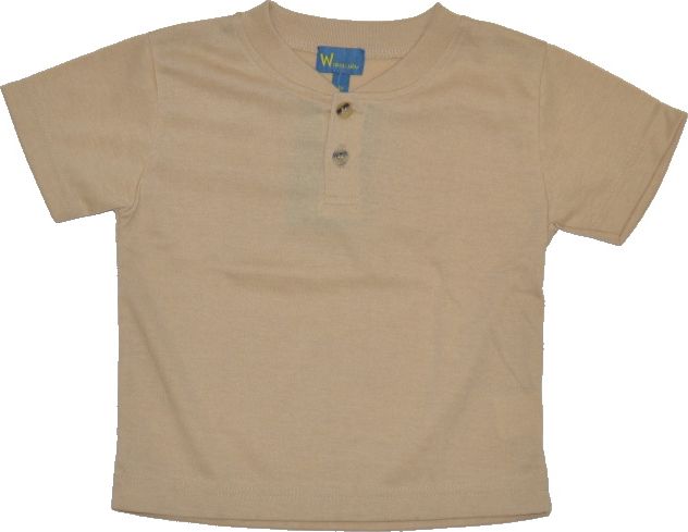 Dětské tričko s krátkým rukávem, béžové s rozhalenkou, velikost 104 - obrázek 1