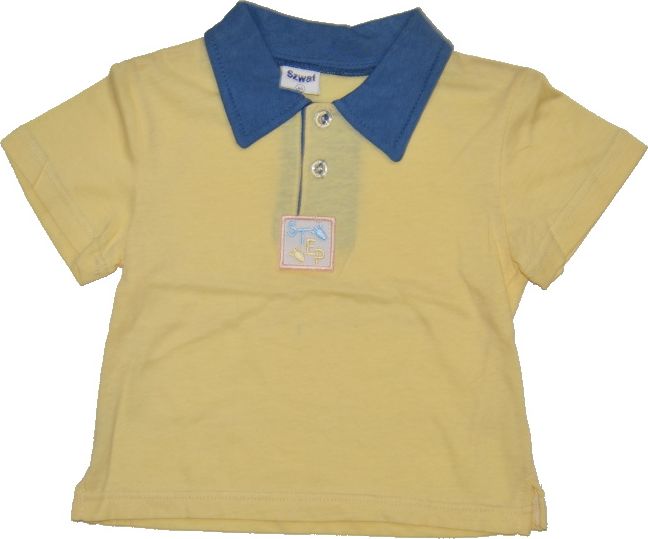 Dětské tričko s krátkým rukávem, žluté step, velikost 80 - obrázek 1