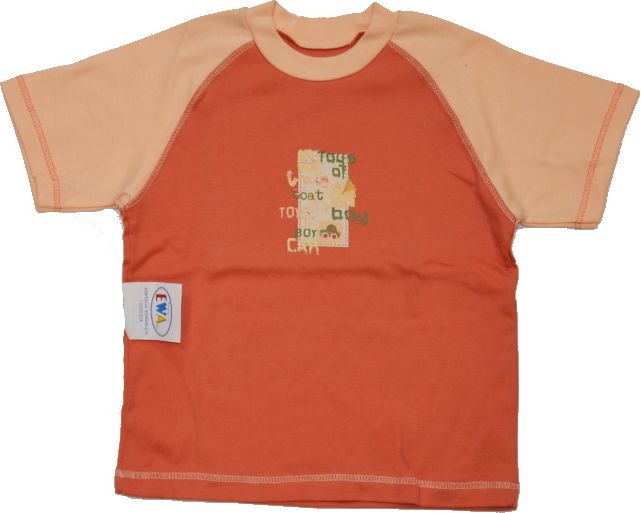 Dětské tričko s krátkým rukávem, EWA, oranžovomeruňkové vel.110 - obrázek 1